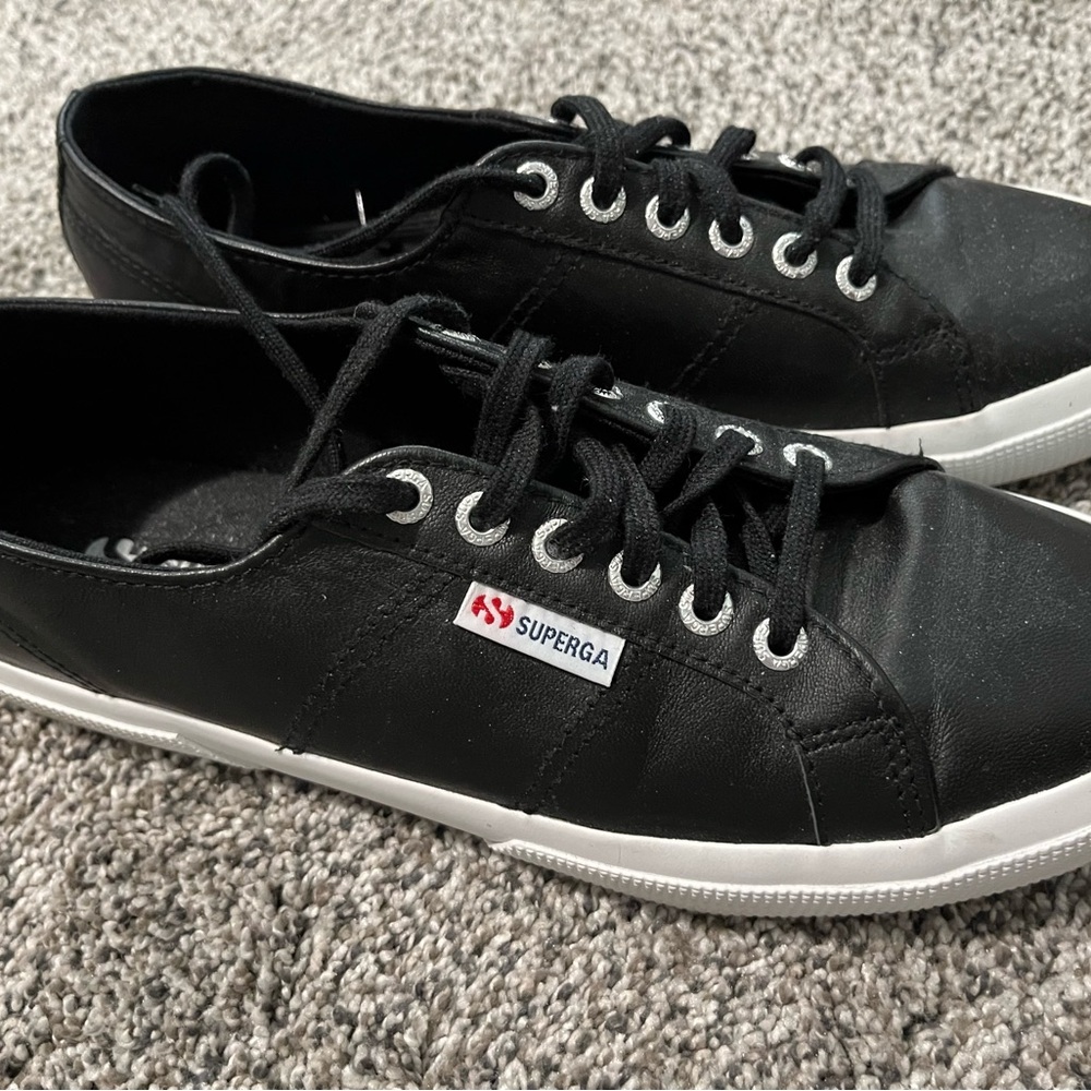 Superga Women's Black Canvas Athletic Shoes